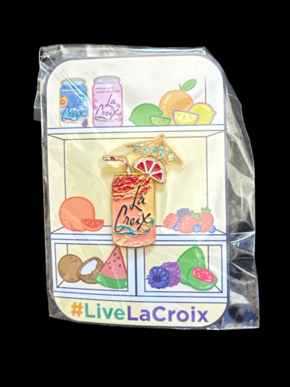 LaCroix Tropical Enamel Pin - Pamplemousse